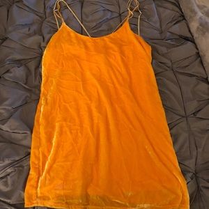 Velvet yellow dress - ZARA